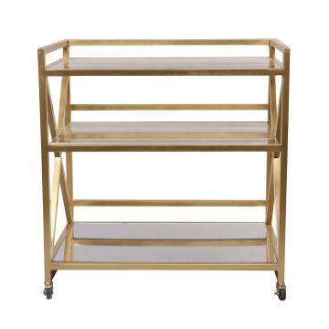 Image of Tangier Gold Three Shelf Bar Cart